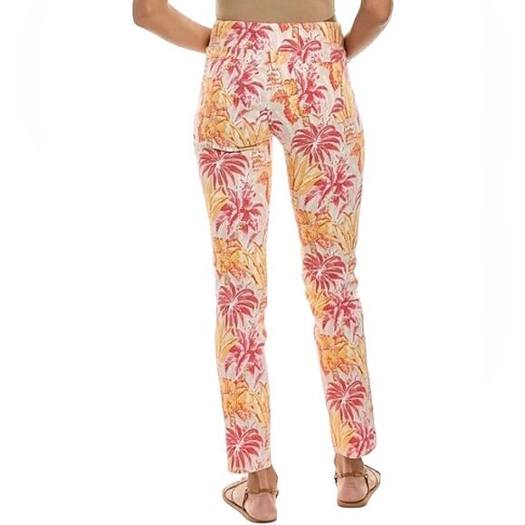 J. McLaughlin Women’s Maise Tropical Palm Print Pull Ankle Pants, Size 2 - Picture 2 of 10